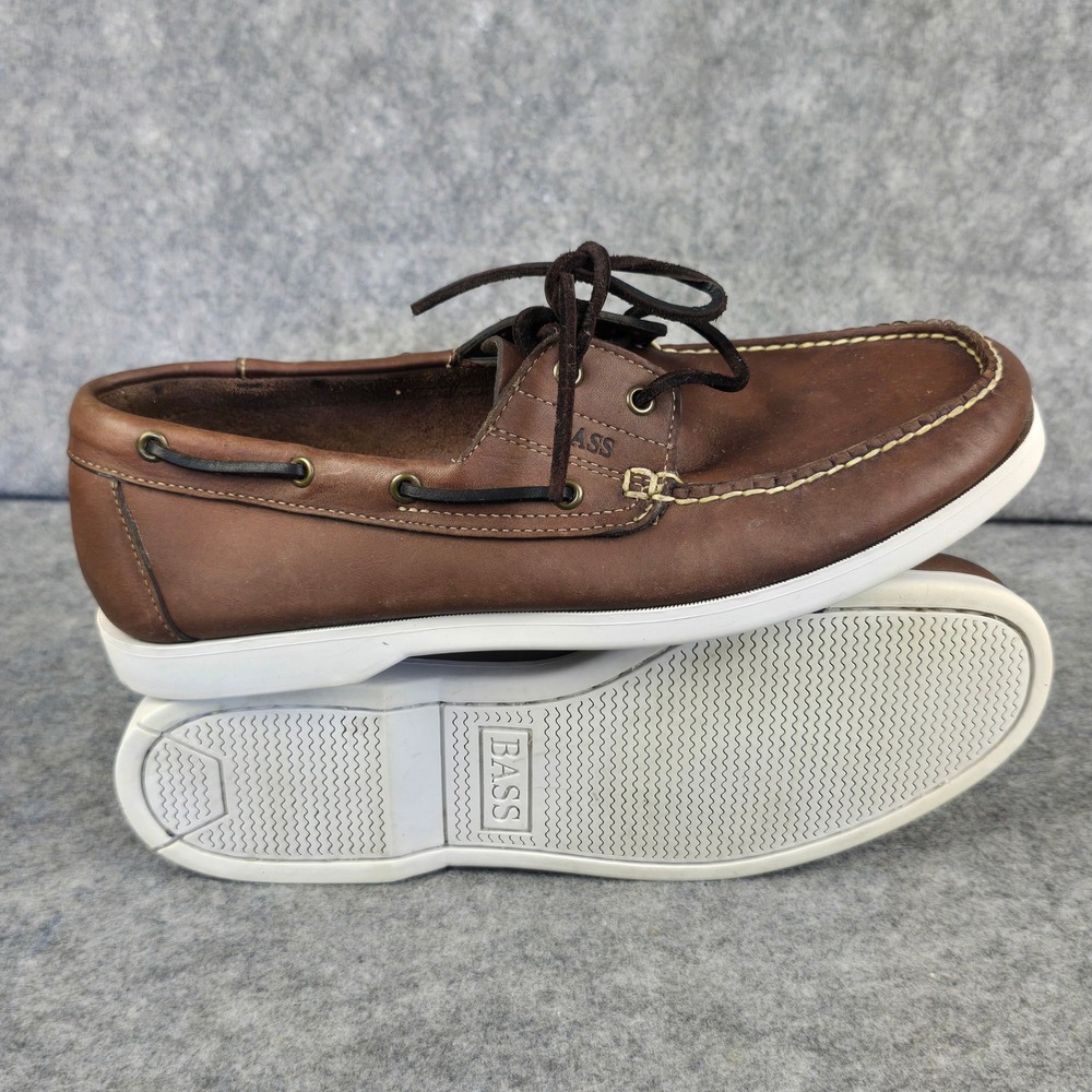 GH Bass Seafarer Mens Brown Leather Boat Shoes Size 10.5 M Loafers T251